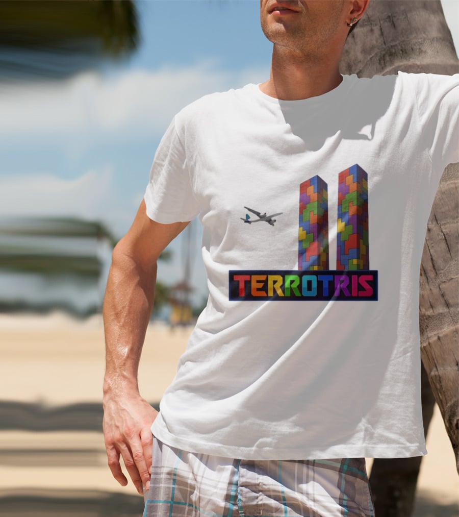Terrortris Tetris Block Towers With Plane T-Shirt