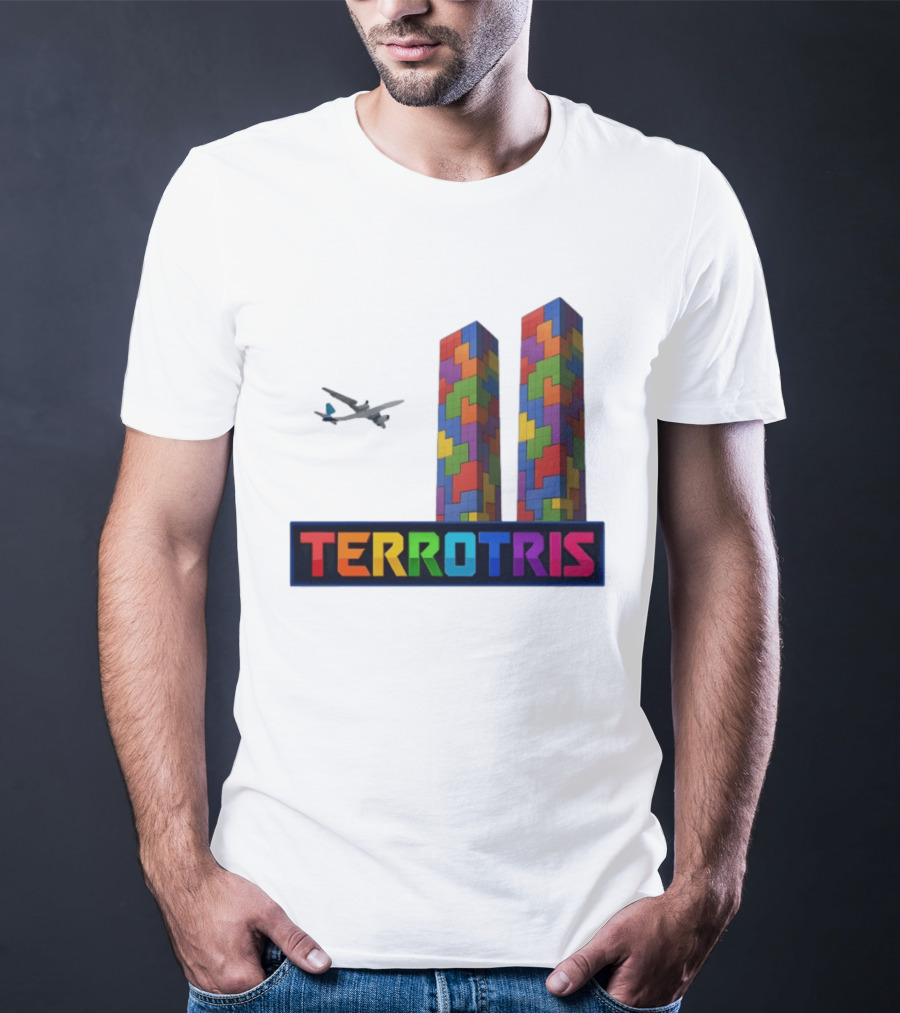 Terrortris Tetris Block Towers With Plane T-Shirt