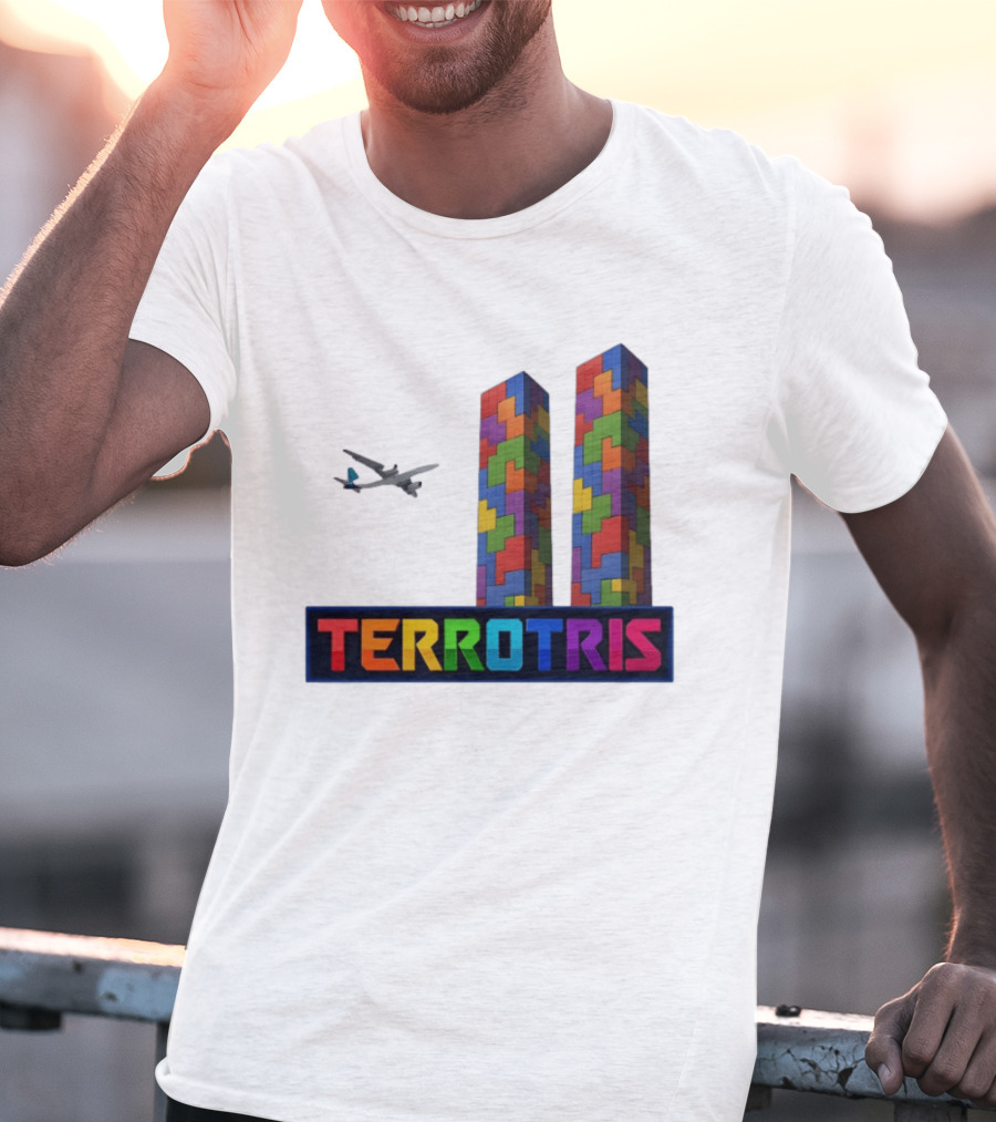 Terrortris Tetris Block Towers With Plane T-Shirt