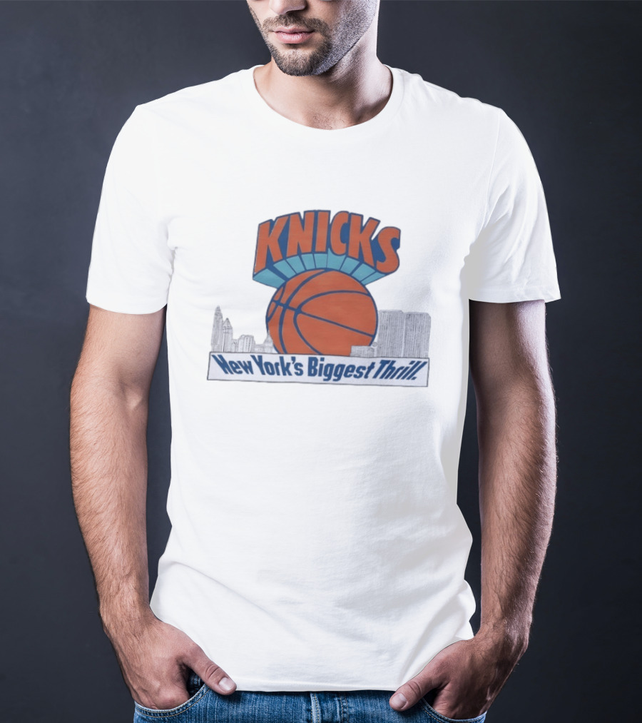 Knicks New York's Biggest Thrill Basketball Skyline T-Shirt