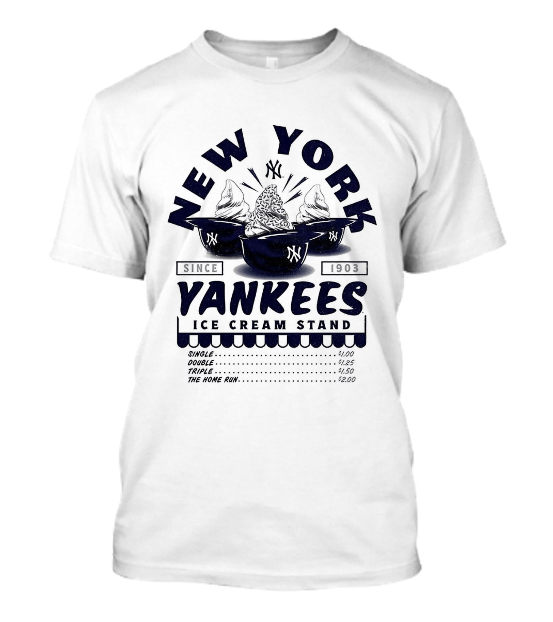 New York Yankees Ice Cream Stand Dessert Helmets Since 1903 T-Shirt