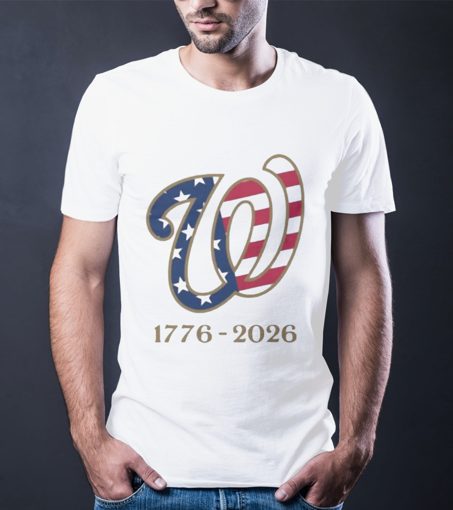 Washington Nationals America 250 Flag W 1776 2026 Stars And Stripes Anniversary T-Shirt