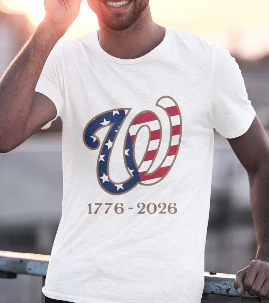 Washington Nationals America 250 Flag W 1776 2026 Stars And Stripes Anniversary T-Shirt