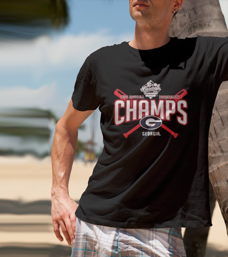 SEC Baseball Tournament 2026 Champs Georgia Bulldogs T-Shirt