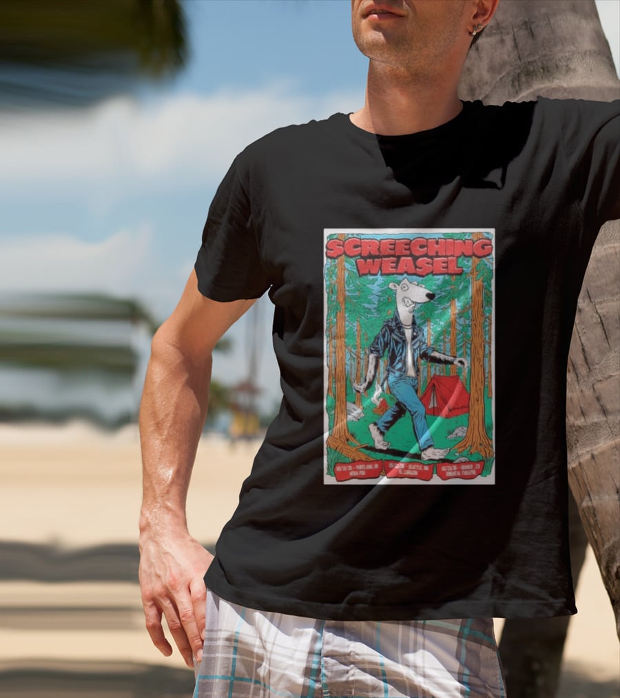 Screeching Weasel Punk Rocker Forest Weasel Tour Portland Seattle Denver T-Shirt