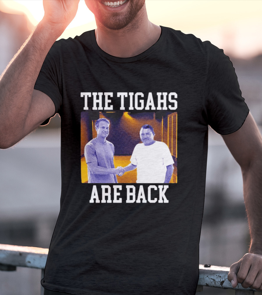 Lane Kiffin Ed Orgeron The Tigahs Are Back LSU Duo Handshake T-Shirt