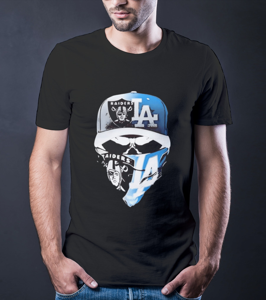 Las Vegas Raiders Los Angeles Dodgers Split Raiders LA T-Shirt