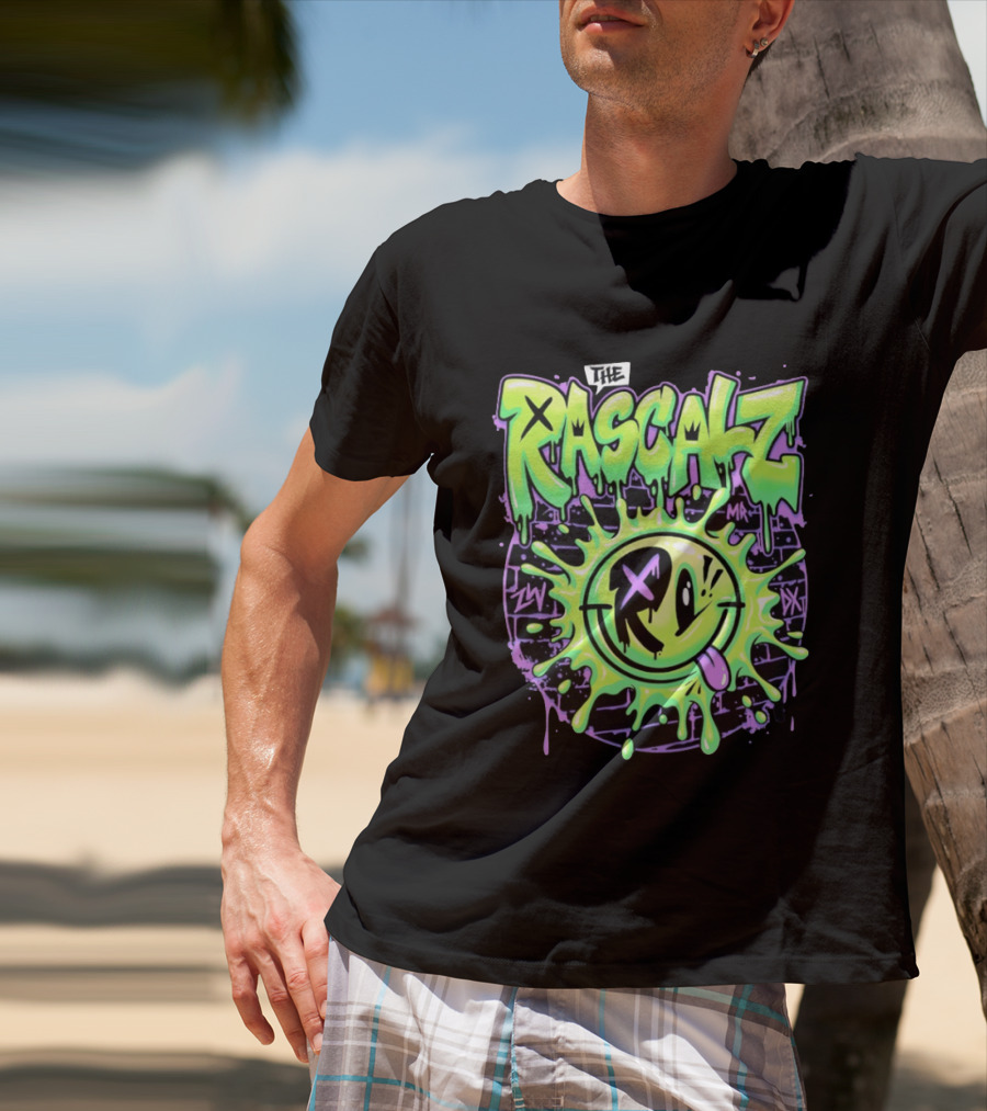 The Rascalz AEW Slime Smiley Graffiti T-Shirt