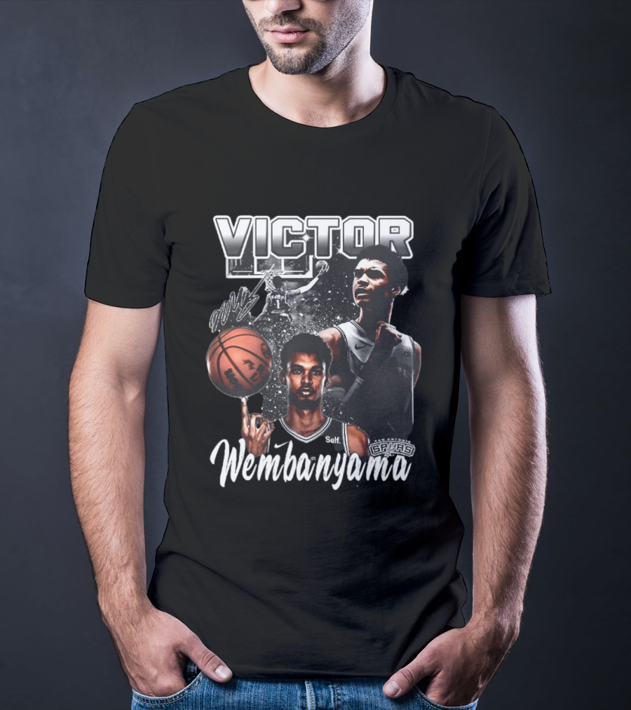 Victor Wembanyama Spurs Basketball Dunk Spinning Posing T-Shirt