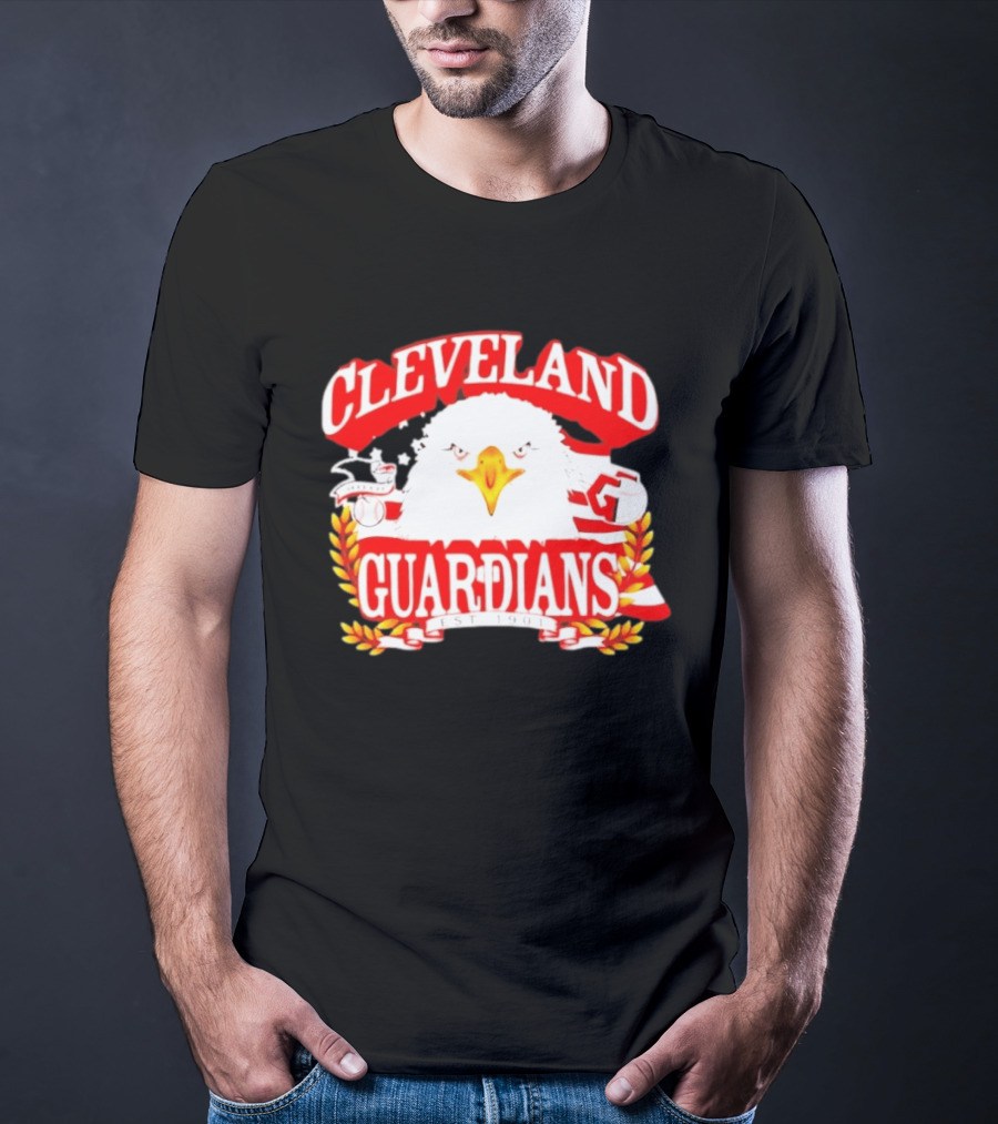 Cleveland Guardians Bald Eagle American Flag Baseball Est 1901 T-Shirt