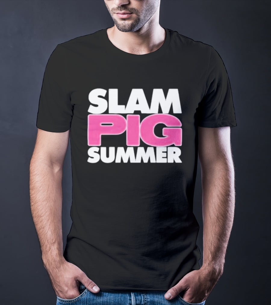 Slam Pig Summer Bold Pink Text Trend T-Shirt