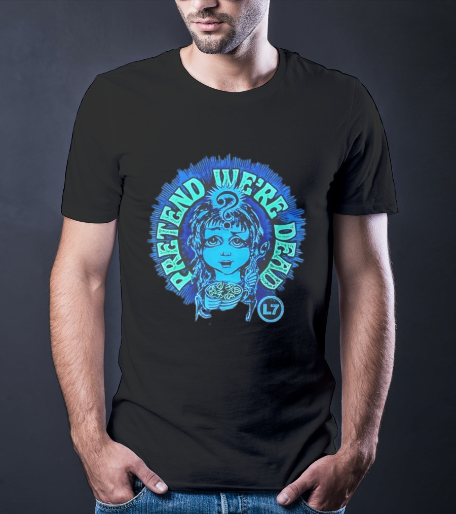 L7 Pretend We're Dead Blue Comic T-Shirt