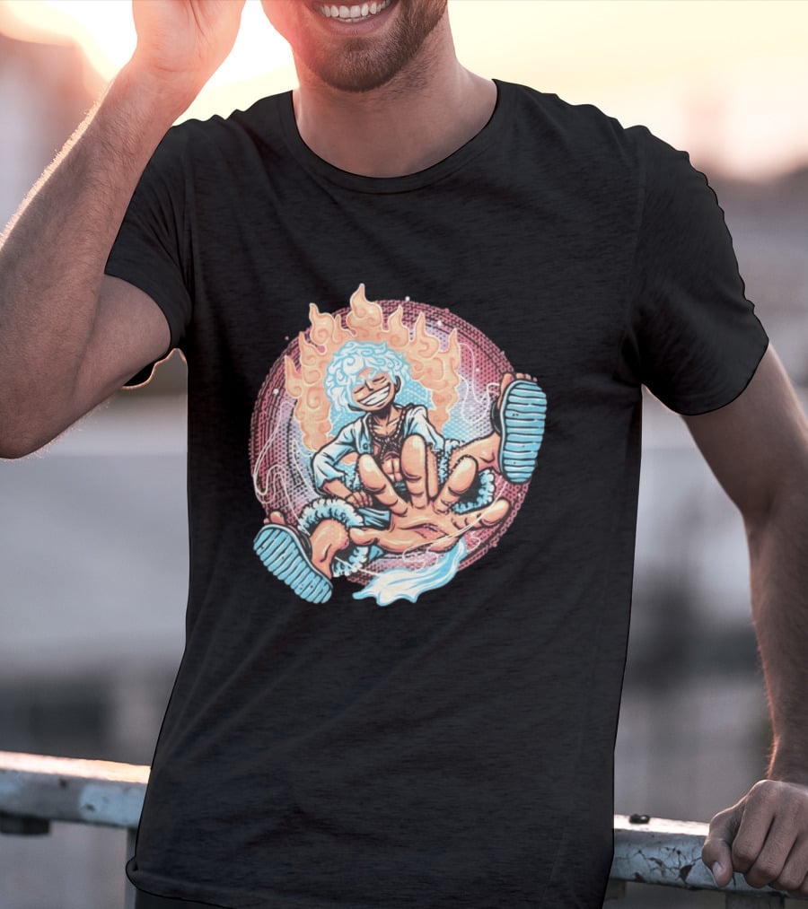 Luffy's Awakened Gear 5 Pirate King Manga Anime T-Shirt