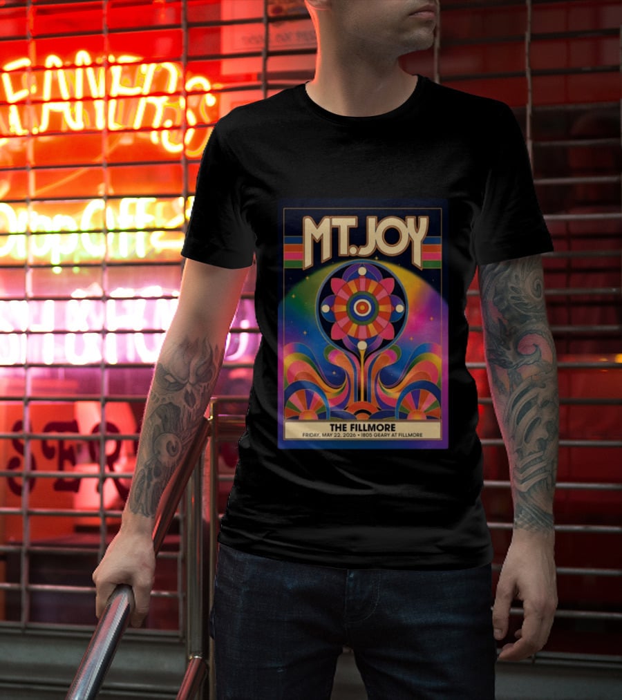 MT. Joy May 22 2026 The Fillmore 1805 Geary San Francisco Vintage Psychedelic T-Shirt