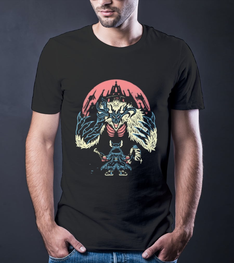 Bloodborne Hunter Confronts Cleric Beast Let The Hunt Begin T-Shirt