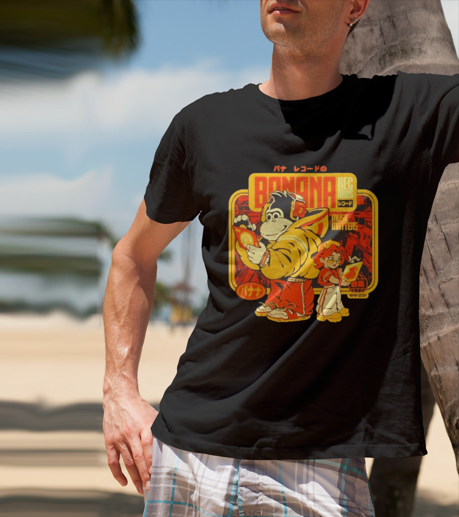 Banana Records Music Matters Retro Style Japanese T-Shirt