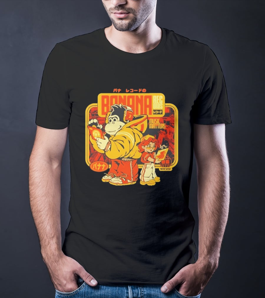 Banana Records Music Matters Retro Style Japanese T-Shirt