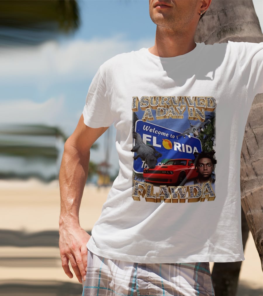 I Survived A Day In Flawda Welcome To Florida Dodge Jet Manatee Adventure T-Shirt