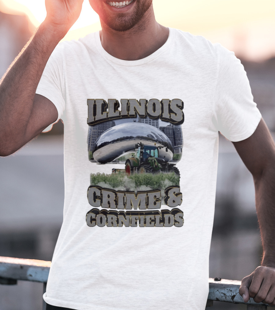 Illinois Crime & Cornfields Cloud Gate Tractor Scenery T-Shirt
