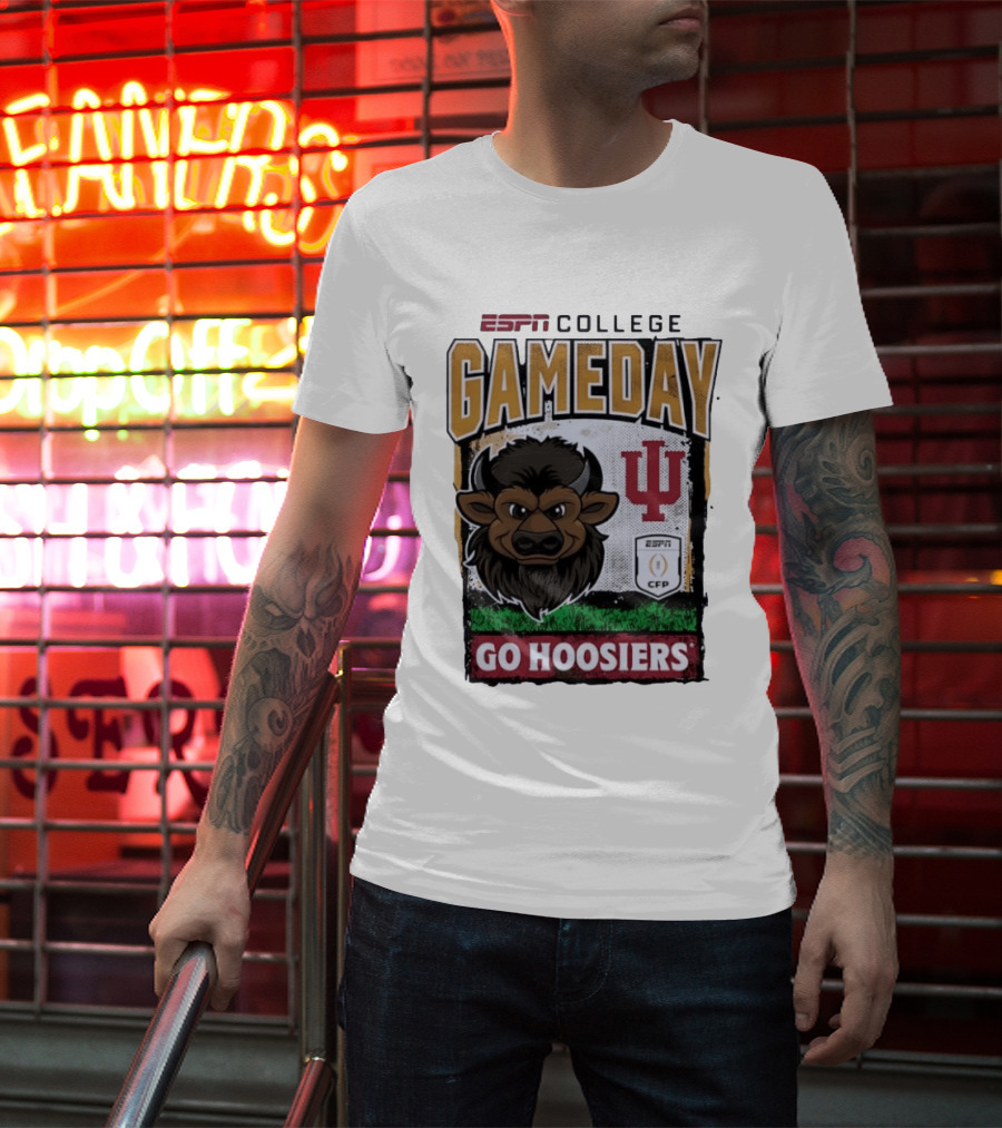 ESPN College Gameday Go Hoosiers IU Buffalo Football T-Shirt