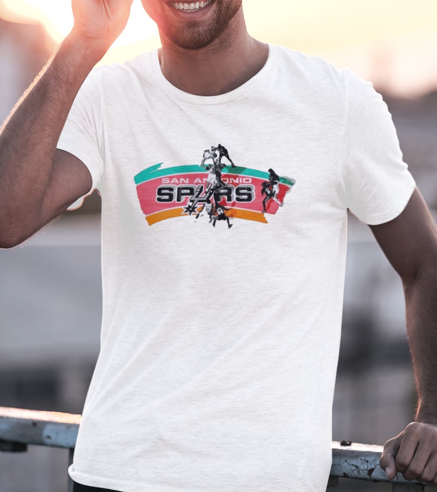 San Antonio Spurs Basketball Team Action Shot T-Shirt