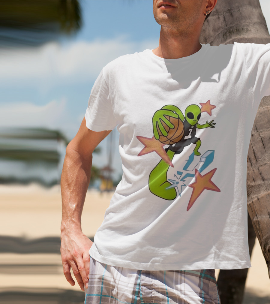 San Antonio Spurs Alien Basketball Dunking Stars T-Shirt
