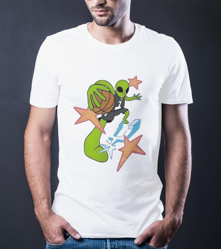 San Antonio Spurs Alien Basketball Dunking Stars T-Shirt