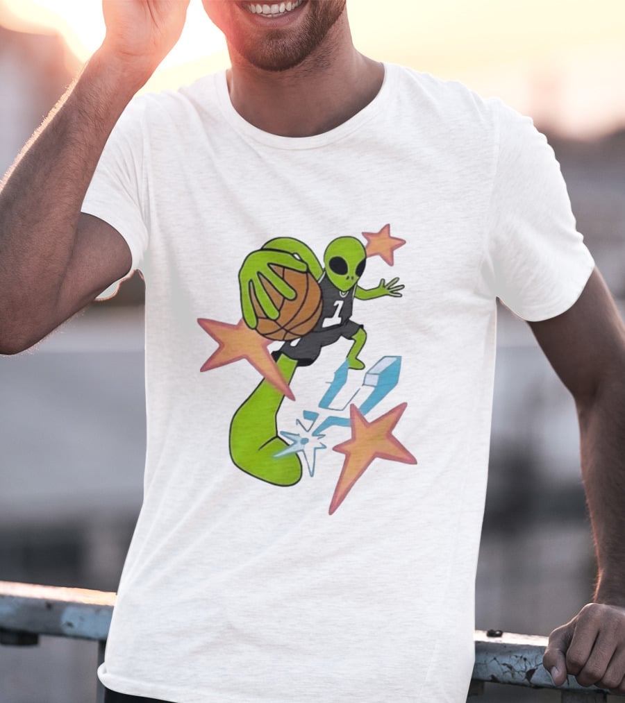 San Antonio Spurs Alien Basketball Dunking Stars T-Shirt