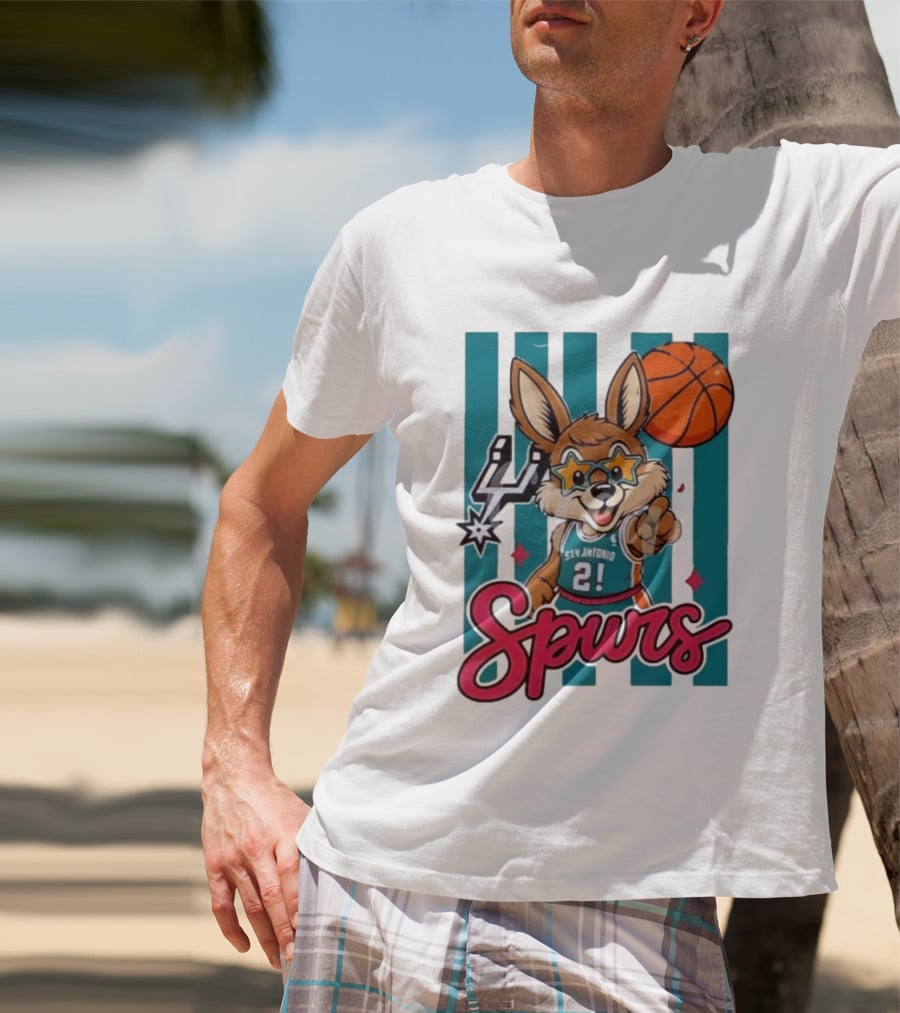 San Antonio Spurs Mascot Basketball Star Glasses Youth 21 T-Shirt