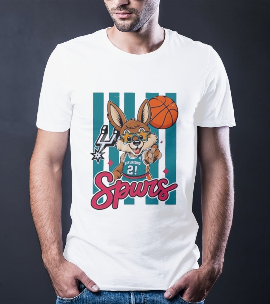 San Antonio Spurs Mascot Basketball Star Glasses Youth 21 T-Shirt