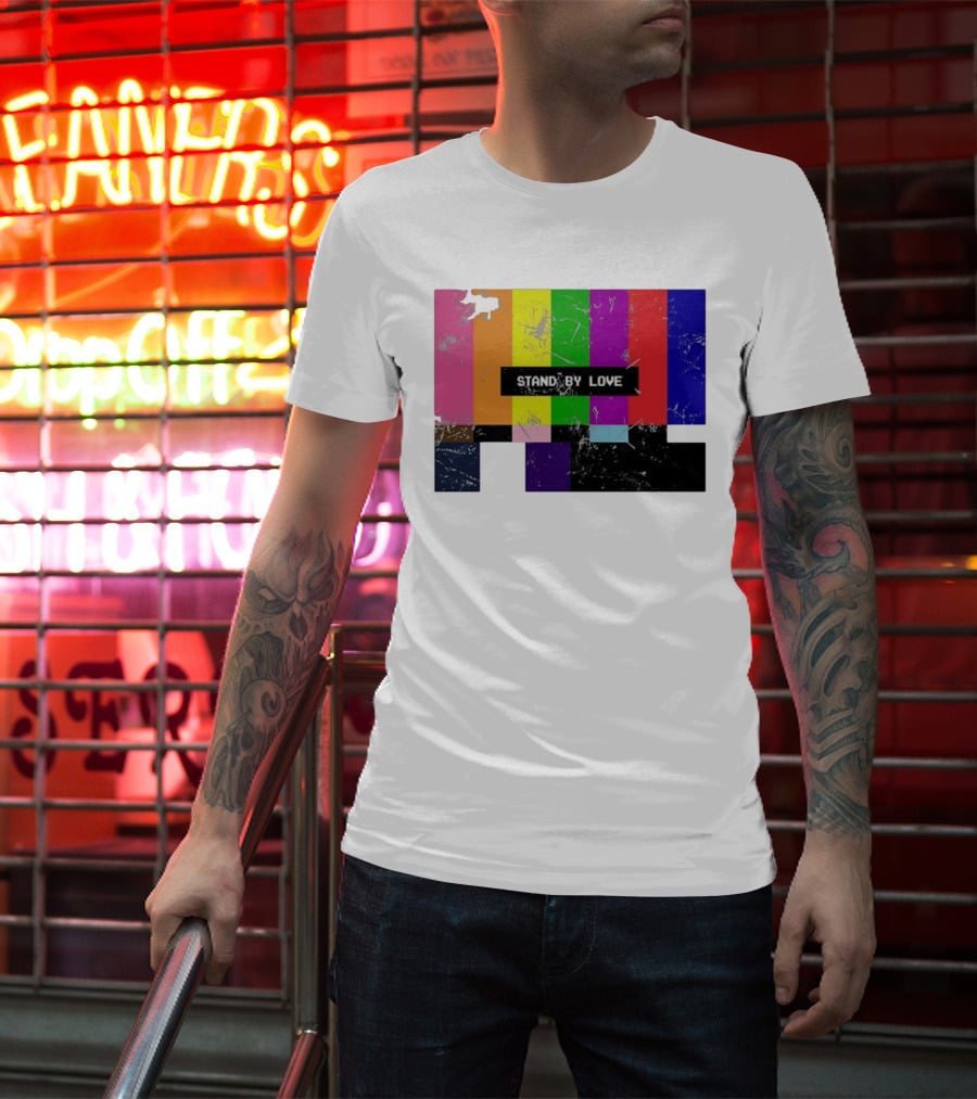 Stand By Love Retro TV Rainbow Pride Multicolor Lines T-Shirt