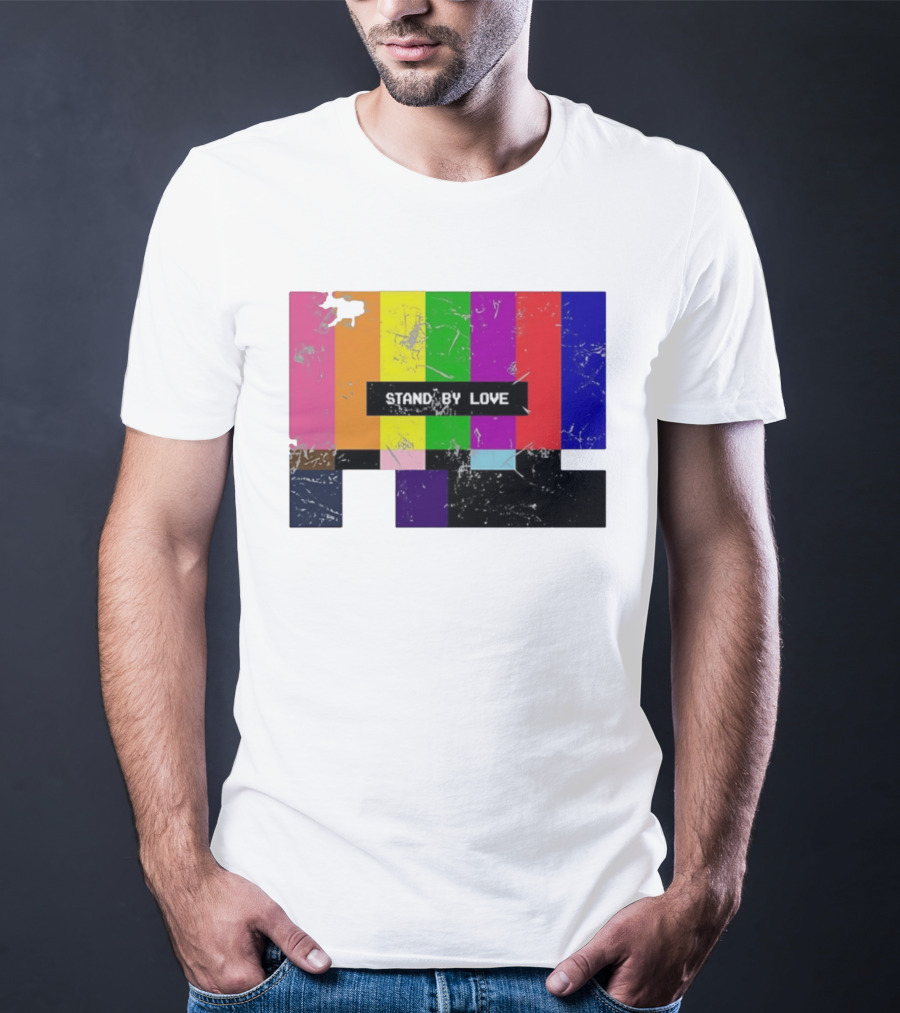 Stand By Love Retro TV Rainbow Pride Multicolor Lines T-Shirt