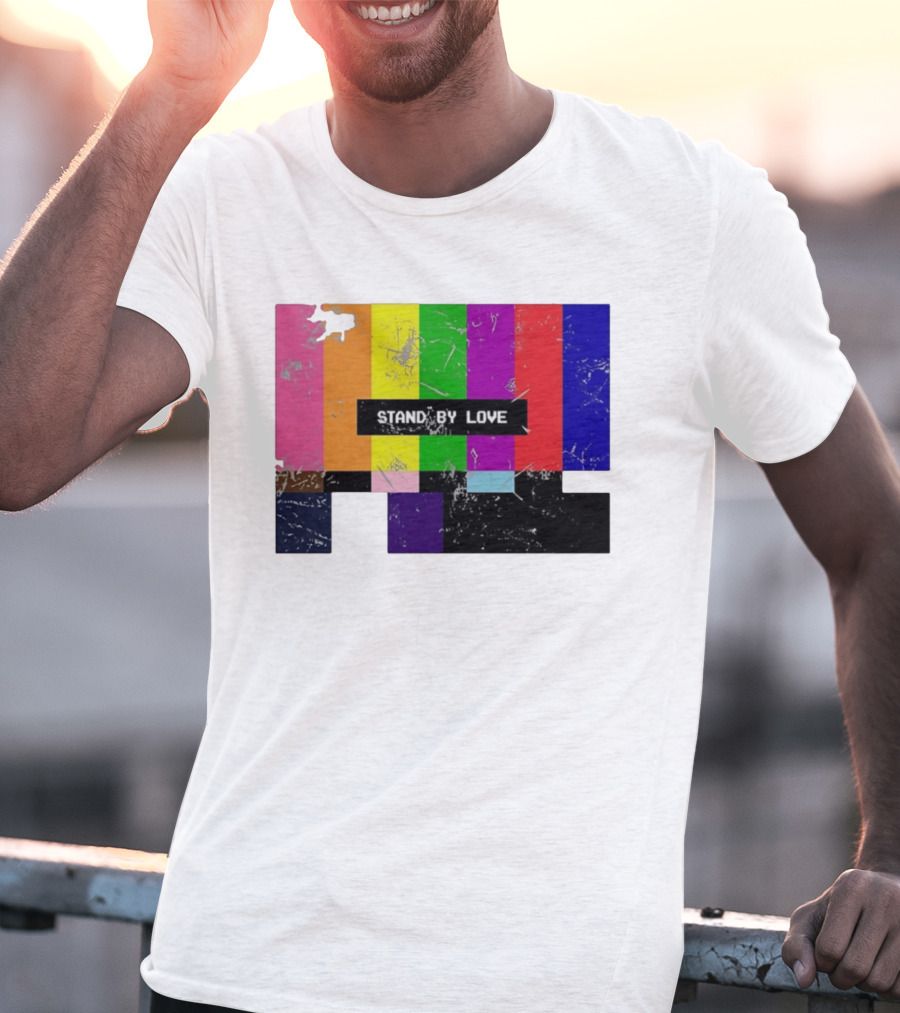 Stand By Love Retro TV Rainbow Pride Multicolor Lines T-Shirt