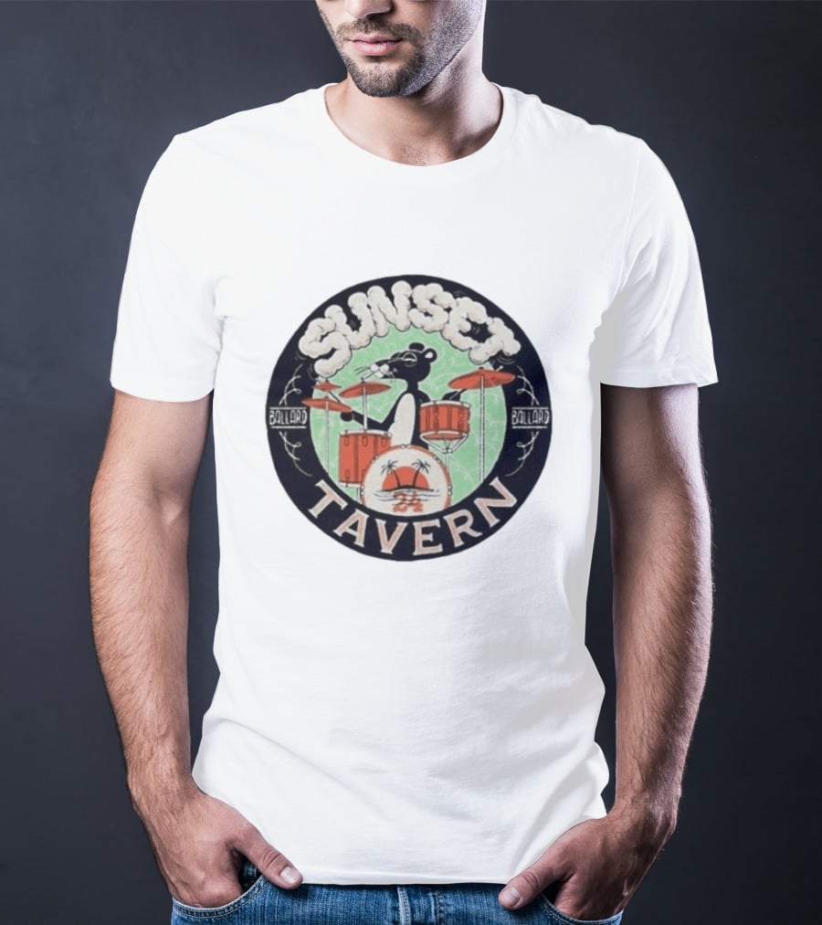 Sunset Tavern Ballard Drumming Bear 24th Anniversary Party Limited Edition T-Shirt