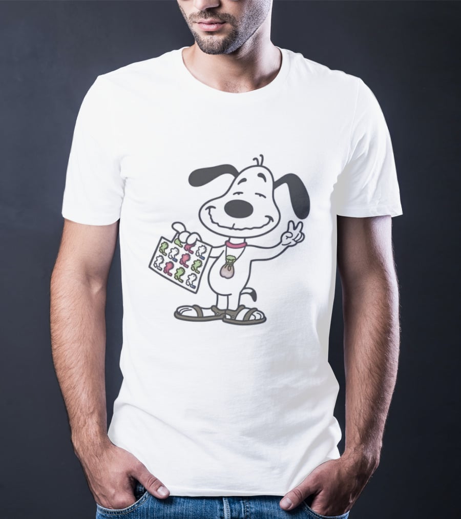 Groovy Snoopy Psychedelic Peace Sign Woodstock Bag T-Shirt