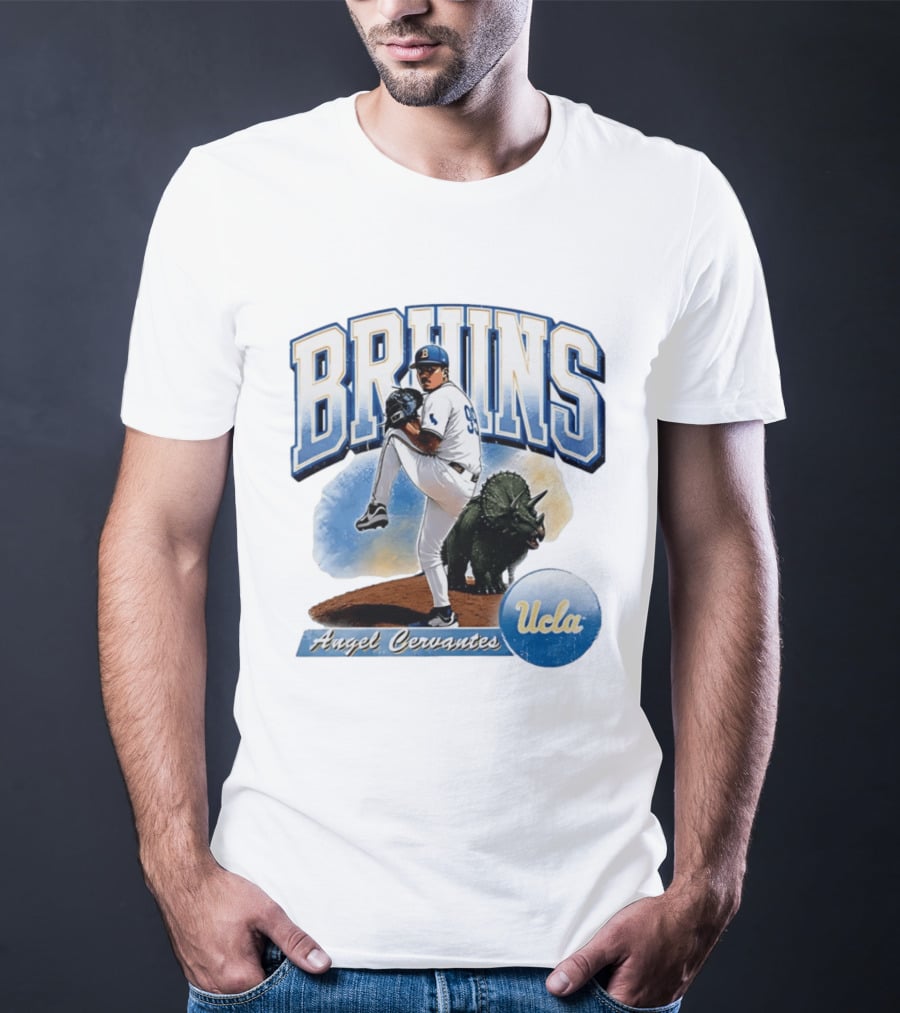 UCLA Bruins Angel Cervantes Baseball Player With Dinosaur T-Shirt