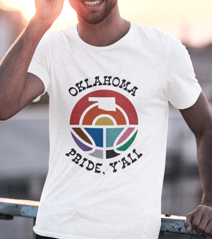 Oklahoma Pride Y'all Colorful State Sunset T-Shirt