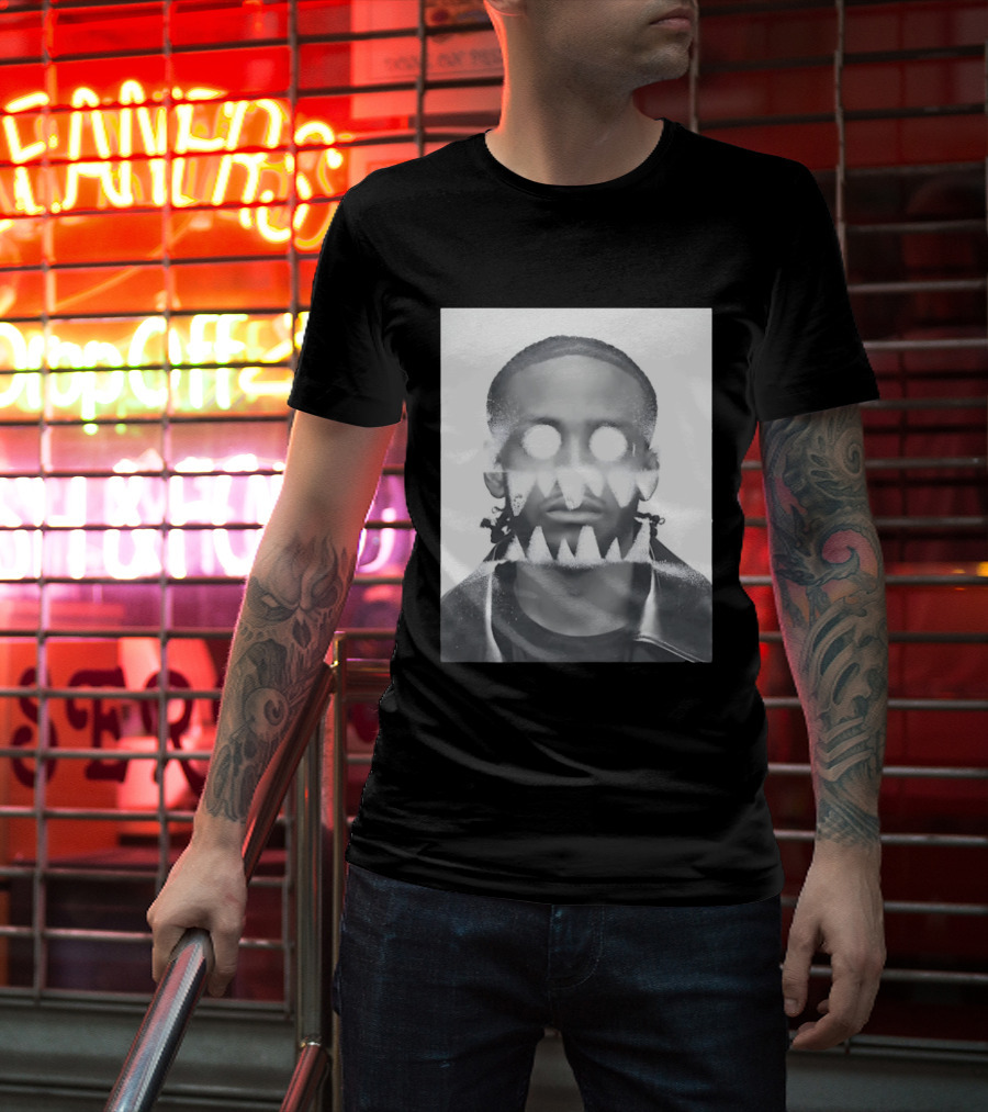 Astro Surreal Man Glowing Eyes Sharp Teeth T-Shirt
