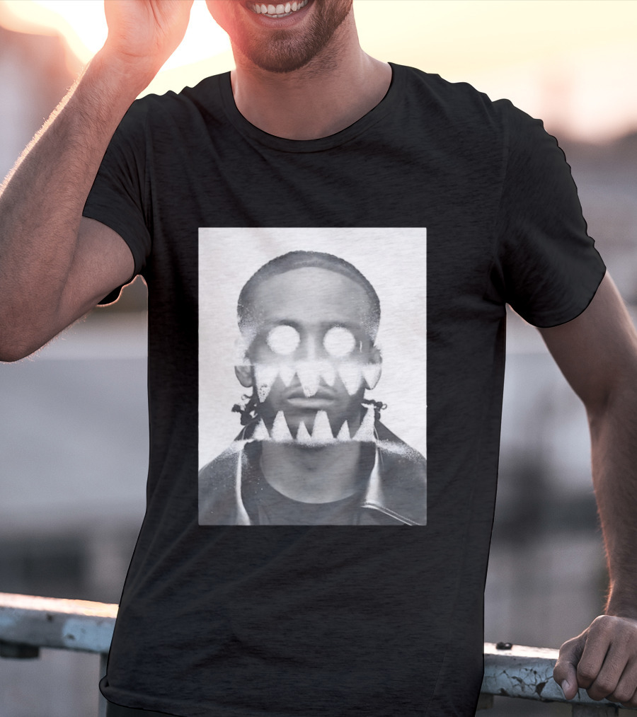 Astro Surreal Man Glowing Eyes Sharp Teeth T-Shirt