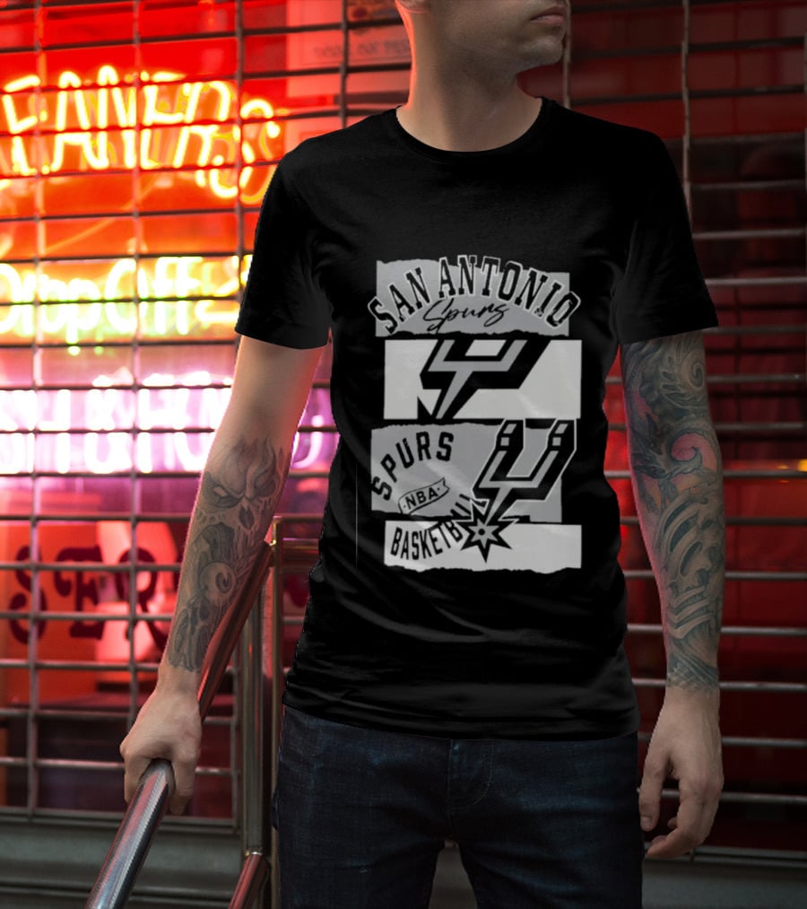 San Antonio Spurs In The Paint Vintage NBA Logoman Edition T-Shirt