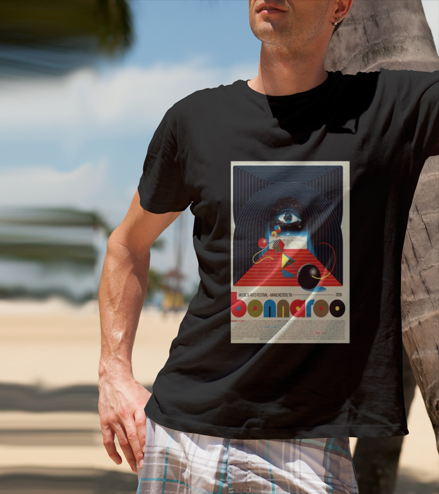 Bonnaroo Music & Arts Festival 2026 Manchester TN June 11 14 Retro Eye T-Shirt