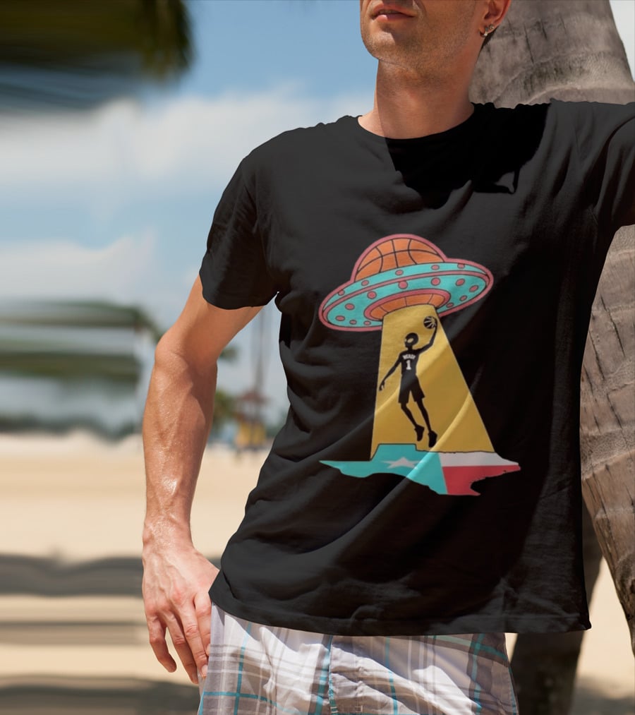 San Antonio Wemby The Alien Spurs Star UFO Basketball Texas T-Shirt