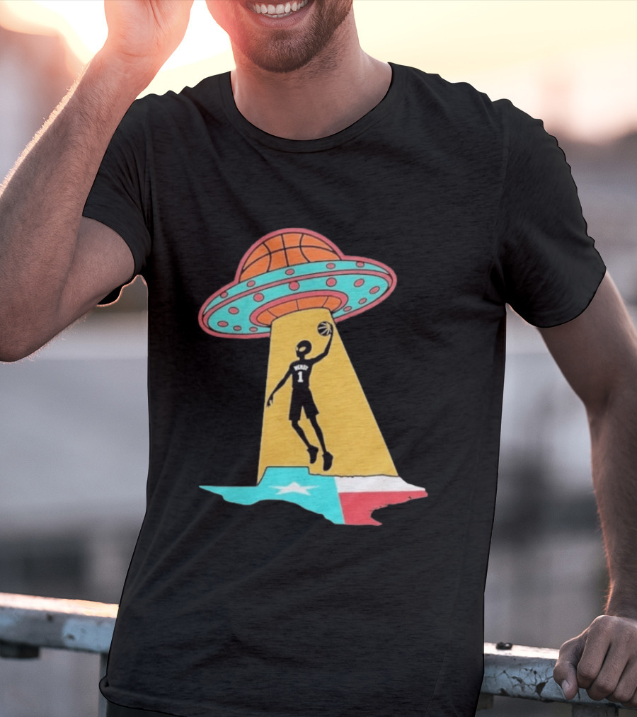 San Antonio Wemby The Alien Spurs Star UFO Basketball Texas T-Shirt