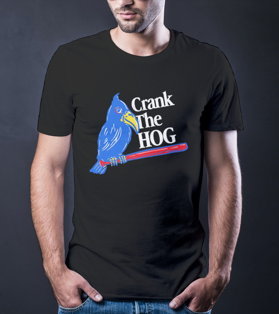 Kansas Jayhawks Crank The Hog Baseball Bird T-Shirt