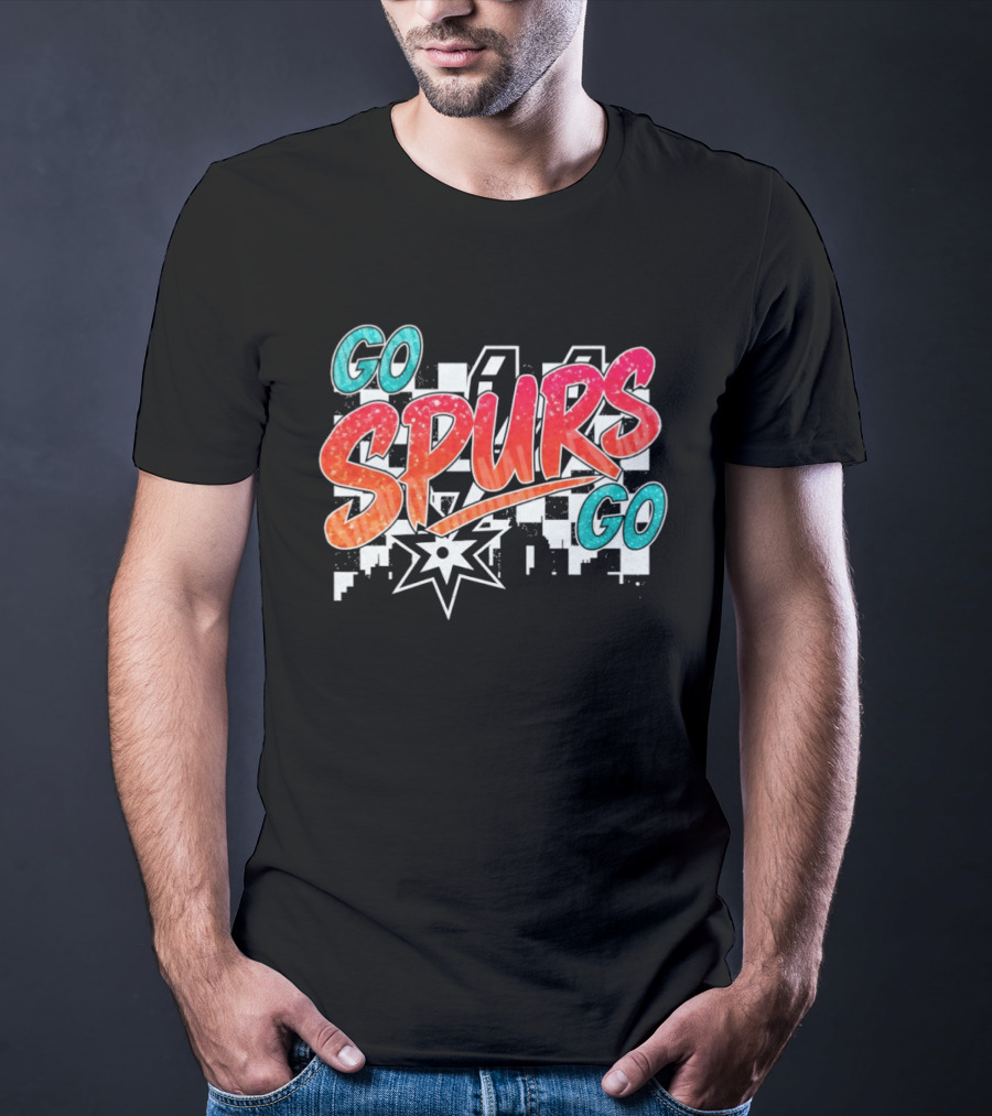 Go Spurs Go San Antonio Spurs Basketball Glitter NBA 2026 Starburst T-Shirt
