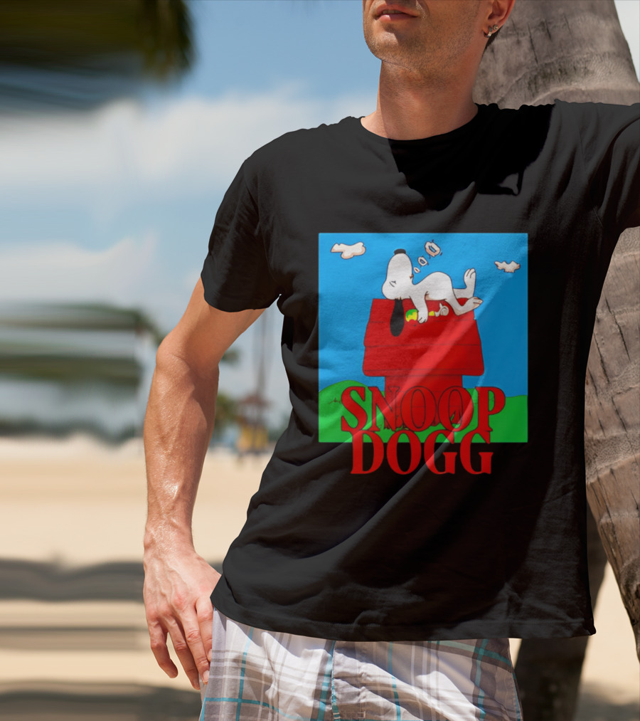 Snoop Dogg Snoopy Parody Relaxing On Doghouse T-Shirt
