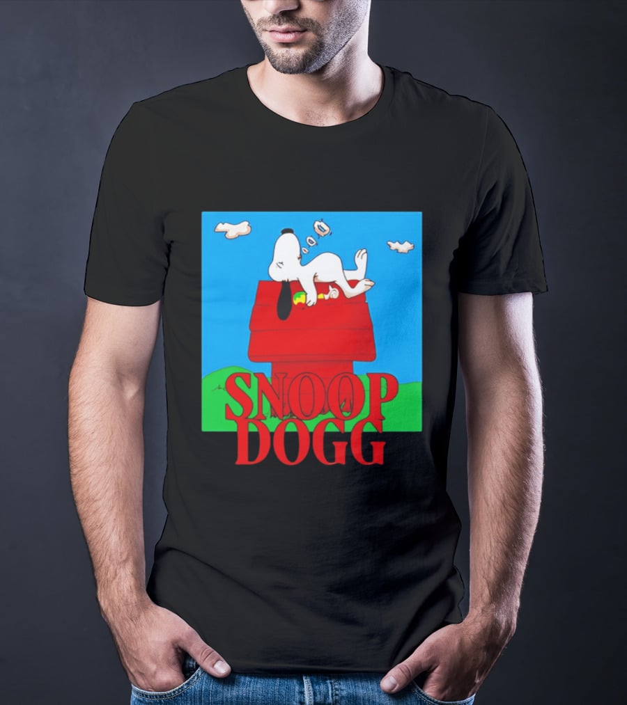 Snoop Dogg Snoopy Parody Relaxing On Doghouse T-Shirt