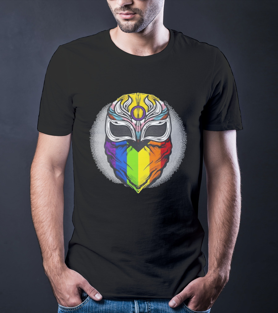 Pride Luchador Mask Rainbow Lucha Wrestling T-Shirt