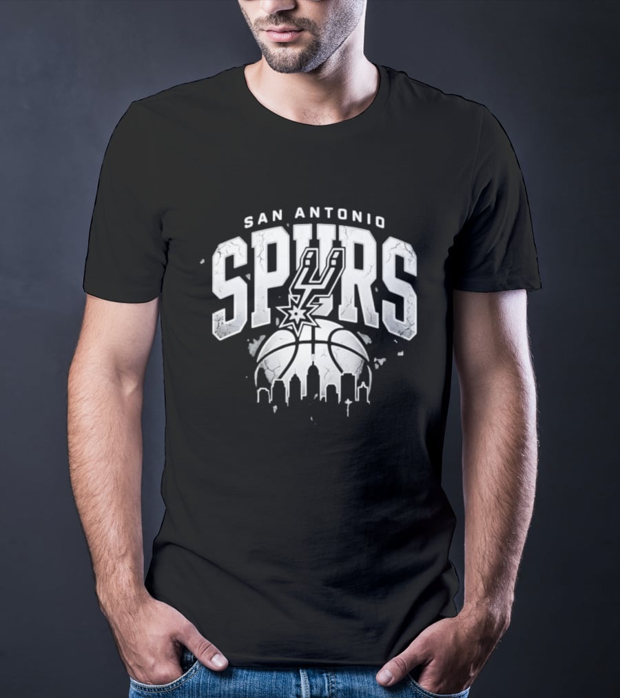 San Antonio Spurs NBA Streetwear Basketball Skyline T-Shirt