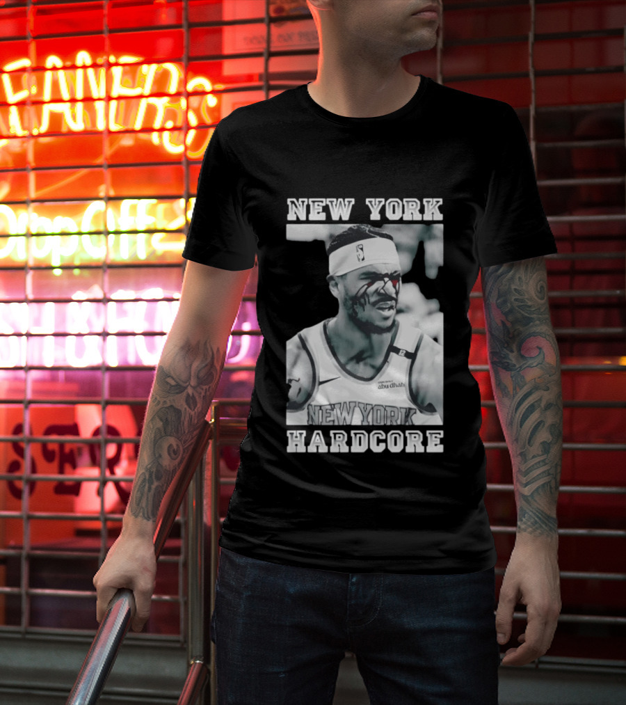 New York Hardcore Josh Hart Bleeding Face NBA Knicks T-Shirt